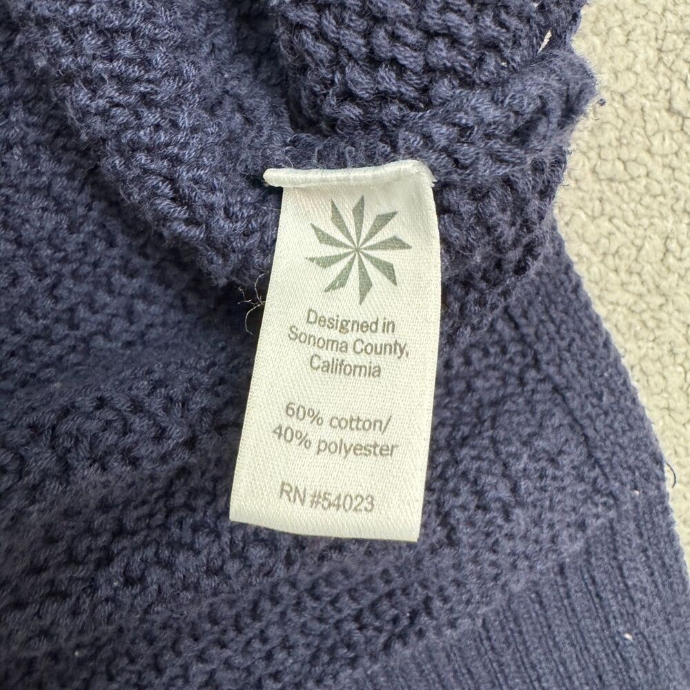 Athleta Sunset Lace Up Pullover Textured Knit Sweater Women XL Navy Blue Chevron - Picture 5 of 12
